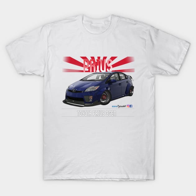 Toyota Prius 2JZ Blue T-Shirt by PjesusArt